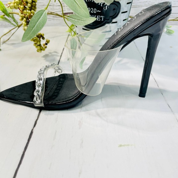 REVOL Trevor-Sc Clear Pointed Toe Pumps Transparent Strap Women Size 6 - Picture 11 of 14